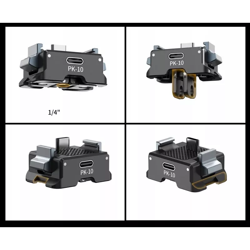 Adaptador Ulanzi PK-10 para DJI Osmo Pocket 3 - suporte Arca-Swiss GoPro de 1/4 polegadas