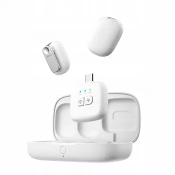 Conjunto de transmissão de áudio sem fios Ulanzi A30 Tiny - USB-C, branco