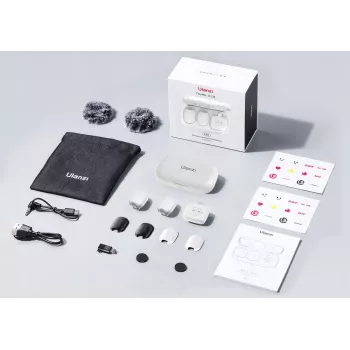Conjunto de transmissão de áudio sem fios Ulanzi A30 Tiny - USB-C, branco