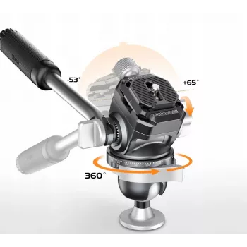 Cabeça de vídeo fluida panorâmica ULANZI EH09 360°, Arca-Swiss, capacidade de carga 5kg, 1/4 polegada-20 e 3/8 polegada-16