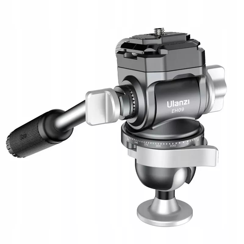 Cabeça de vídeo fluida panorâmica ULANZI EH09 360°, Arca-Swiss, capacidade de carga 5kg, 1/4 polegada-20 e 3/8 polegada-16