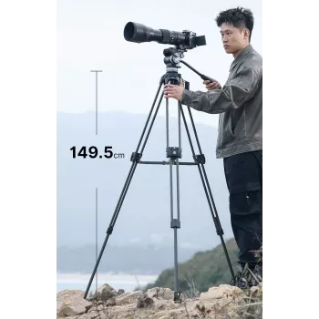 Sistema de tripé de vídeo profissional ULANZI T047 carga 25kg altura 149,5cm tigela 75mm