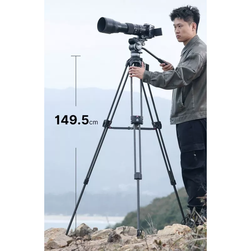 Sistema de tripé de vídeo profissional ULANZI T047 carga 25kg altura 149,5cm tigela 75mm