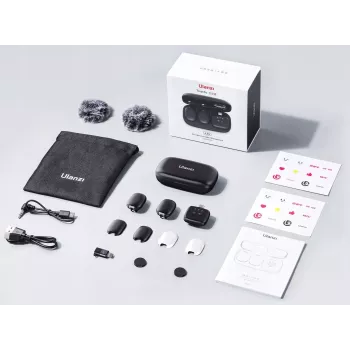 Conjunto de transmissão de áudio sem fios Ulanzi A30 Tiny - USB-C, preto