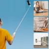 Pau de selfie com tripé Ulanzi TT88 com disparador remoto Bluetooth e luz de preenchimento, branco