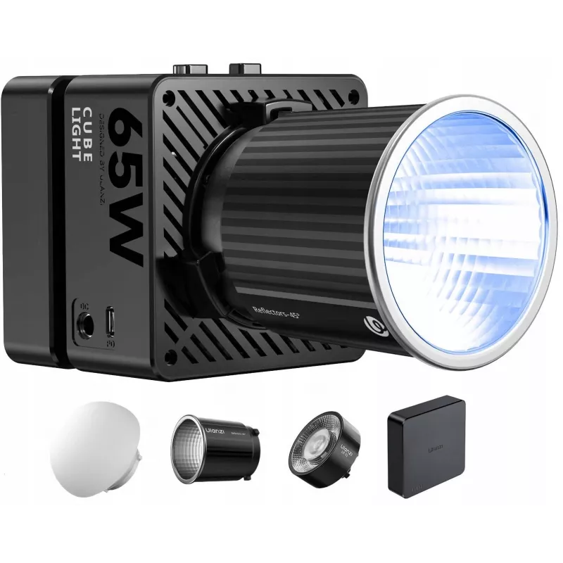 Ulanzi EC65 luz de vídeo LED COB 65W lâmpada de estúdio com encaixe Bowens, 2700K-6500K, CRI≥95, TLCI≥96, controlo por app Bluetooth