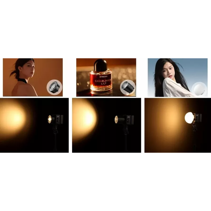 Ulanzi EC65 luz de vídeo LED COB 65W lâmpada de estúdio com encaixe Bowens, 2700K-6500K, CRI≥95, TLCI≥96, controlo por app Bluetooth