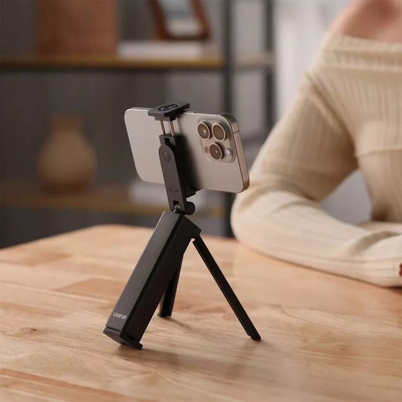 ULANZI SK-20 tripé de viagem 3 em 1 com pega, tripé e suporte para telefone para smartphone