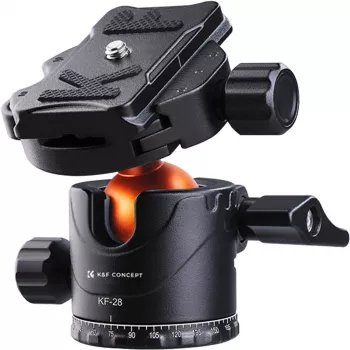 K&F Concept BH-28L cabeça de esfera, carga de 10kg, esfera de 28mm, Arca-Swiss, preto