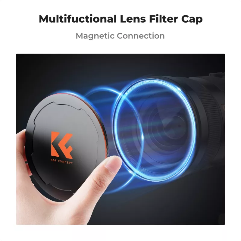 K&F Concept M-Cap tampa de objetiva magnética 95mm preto