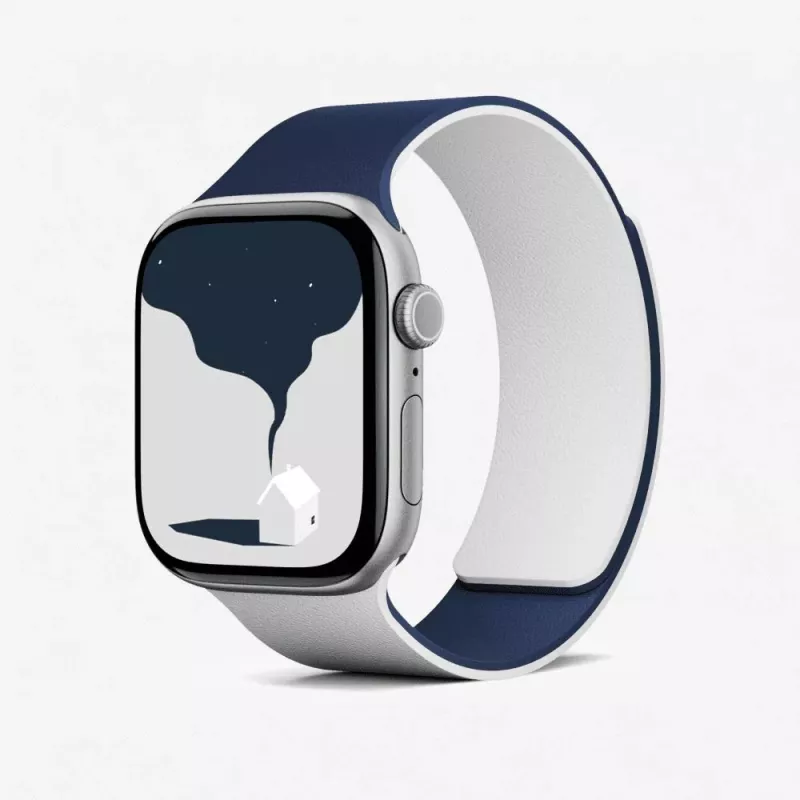 Pulseira reversível Moft Snap Duo para Apple Watch 1-5/6/7/8/9/10/11/SE/SE 2/SE 3/Ultra/Ultra 2/Ultra 3 (42/44/45/46/49 mm) Navy Blue / Misty Cove