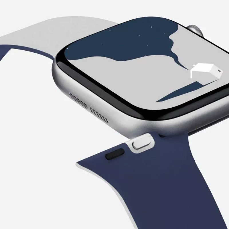 Pulseira reversível Moft Snap Duo para Apple Watch 1-5/6/7/8/9/10/11/SE/SE 2/SE 3/Ultra/Ultra 2/Ultra 3 (42/44/45/46/49 mm) Navy Blue / Misty Cove