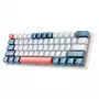Teclado gaming mecânico com fios Machenike K500-B61, 61 teclas, Red Switch, branco-azul