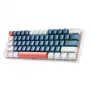 Teclado gaming mecânico com fios Machenike K500-B61, 61 teclas compacto, interruptores castanhos, retroiluminação RGB, azul-branco