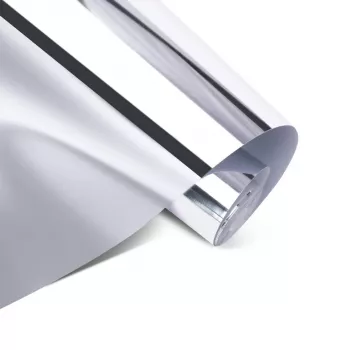 LOKLiK Película de Vinil Autoadesiva Permanente Espelhado Metálico - Prateado - 30,5 x 180 cm (12 polegadas x 6 pés)