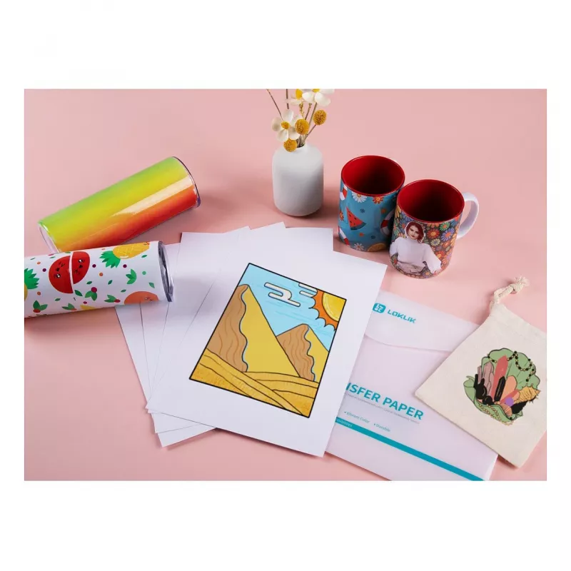 LOKLIK Europe Folhas de Papel de Transferência - Claro - Pack de 8