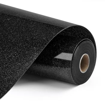 LOKLIK Película Flexível Glitter para Aplicar a Ferro, Preto, 30,5 x 90 cm