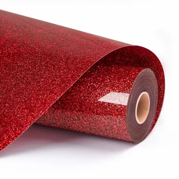 LOKLIK Vinil de Transferência Térmica Glitter - Vermelho - 30,5 x 90 cm (SG-HTV-1573-US-L-B2B)