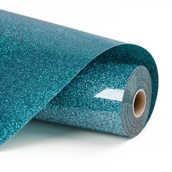 LOKLIK Vinil de Transferência Térmica Glitter - Azul Claro - 30,5 x 90 cm (12 polegadas x 3 pés) - 1 Rolo