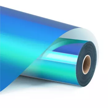 LOKLIK Película de Vinil Adesivo Permanente Holográfica - Azul Água - 30,5 x 90 cm