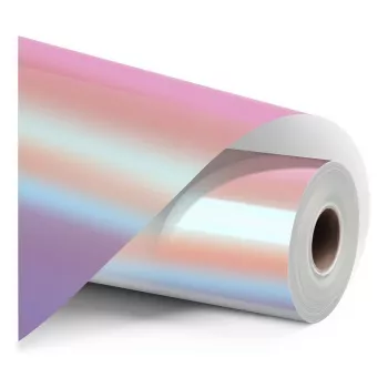 LOKLIK Película de Vinil Adesivo Permanente Holográfica - Rosa - 30,5 x 90 cm