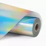 LOKLiK Película de Vinil Adesivo Permanente Holográfica - Prateado Iridescente - 30,5 x 90 cm