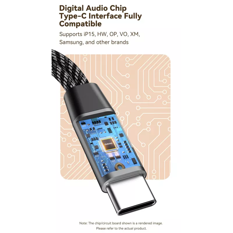 Dudao L13C+ Adaptador 2-em-1 USB-C para USB-C com Áudio e Carregamento