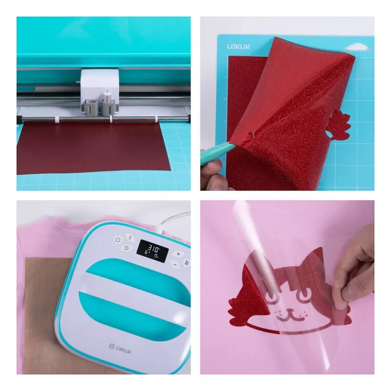 LOKLIK Pack de material de película para plotter (A4), vinil de transferência térmica, 28 folhas, multicolor