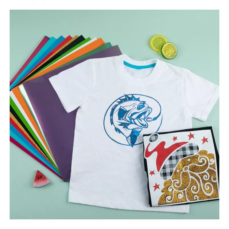 LOKLIK Pack de material de película para plotter (A4), vinil de transferência térmica, 28 folhas, multicolor
