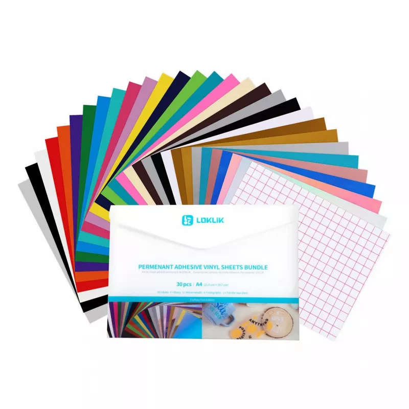 LOKLIK Conjunto de material de vinil adesivo permanente (A4)