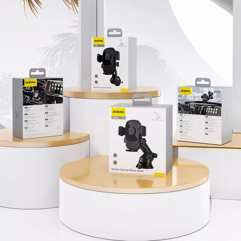 Suporte Dudao F2N para telemóvel para painel de bordo - mecanismo de fixação por gravidade, rotação 360°, Preto