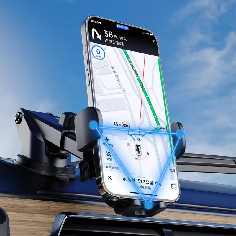 Suporte Dudao F2N para telemóvel para painel de bordo - mecanismo de fixação por gravidade, rotação 360°, Preto