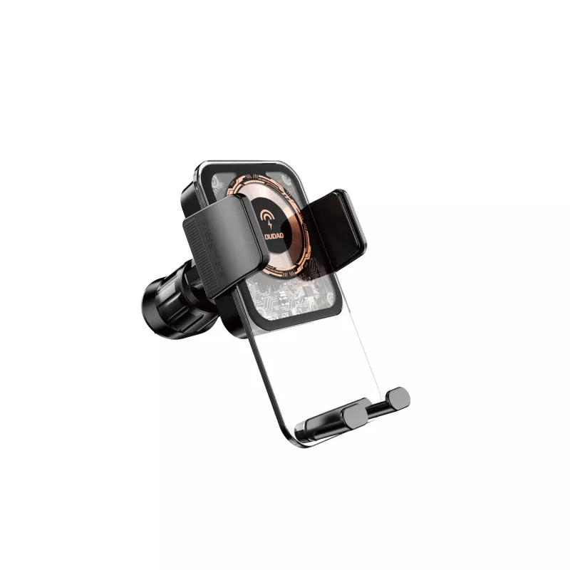 Suporte Dudao F19 para telemóvel para automóvel com carregador sem fios 15W - Preto