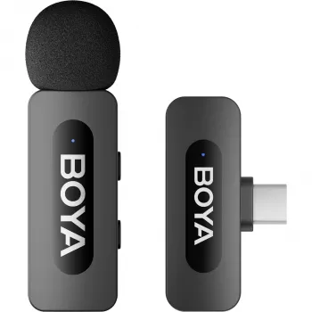 Microfone sem fios BOYA BY-V10 V2.0 2,4 GHz - preto