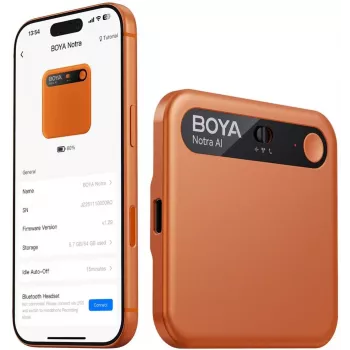 BOYA Notra Gravador de voz com transcrição por IA - Laranja
