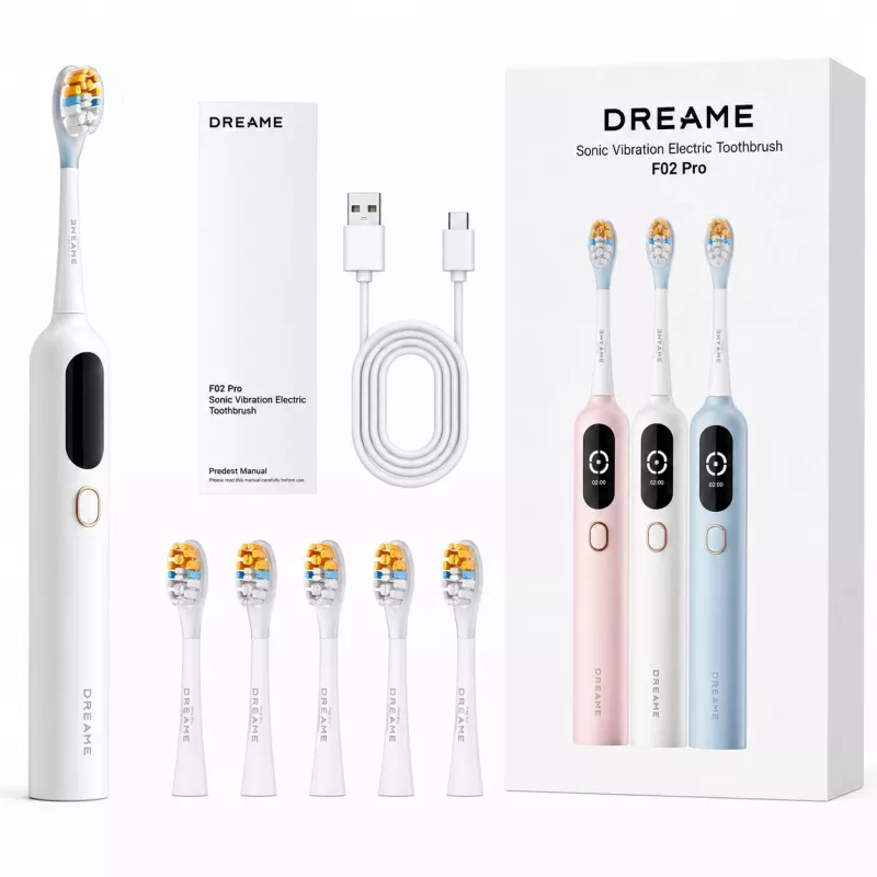 Dreame F02 Pro Escova de dentes sónica, conjunto, branco