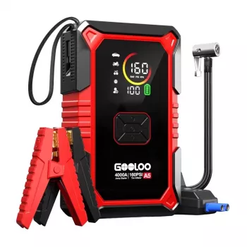 GOOLOO A5 arrancador de bateria 2-em-1 com compressor 2500A 26800mAh 150PSI
