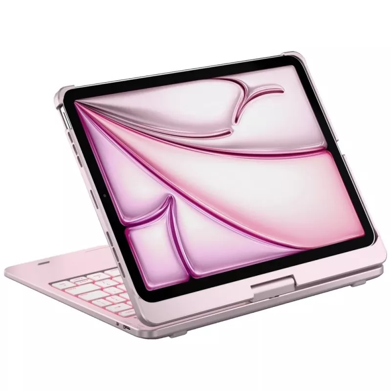 Typecase Flexbook Touch capa com teclado removível tipo folio para iPad Air 11 M2 2024 / M3 2025 / M4 2026, rosa-claro