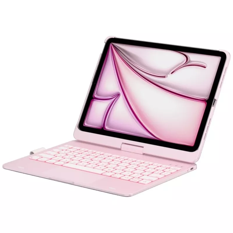 Typecase Flexbook Touch capa com teclado removível tipo folio para iPad Air 11 M2 2024 / M3 2025 / M4 2026, rosa-claro