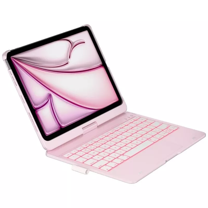 Typecase Flexbook Touch capa com teclado removível tipo folio para iPad Air 11 M2 2024 / M3 2025 / M4 2026, rosa-claro