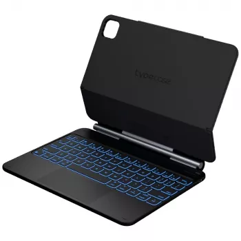 Typecase Edge capa com teclado para iPad Air 11 M2 2024 / M3 2025 / M4 2026, fibra de carbono, preto