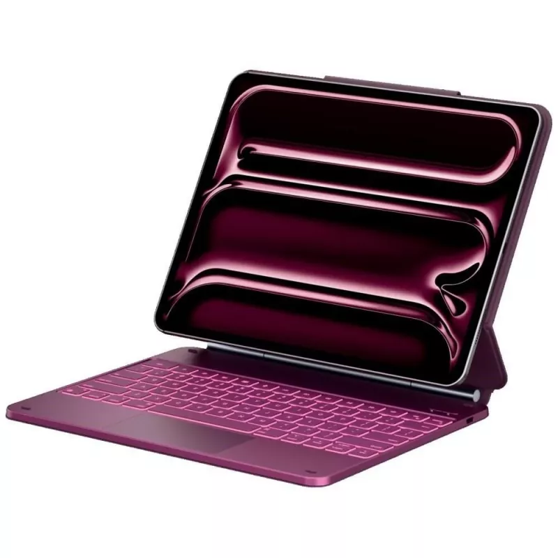 Typecase Edge Capa com Teclado para iPad Air 13 2024/2025, vermelho framboesa