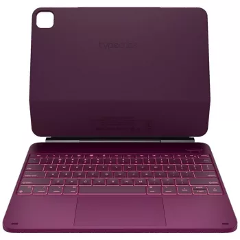 Typecase Edge Capa com Teclado para iPad Pro 13 2024/2025, vermelho framboesa
