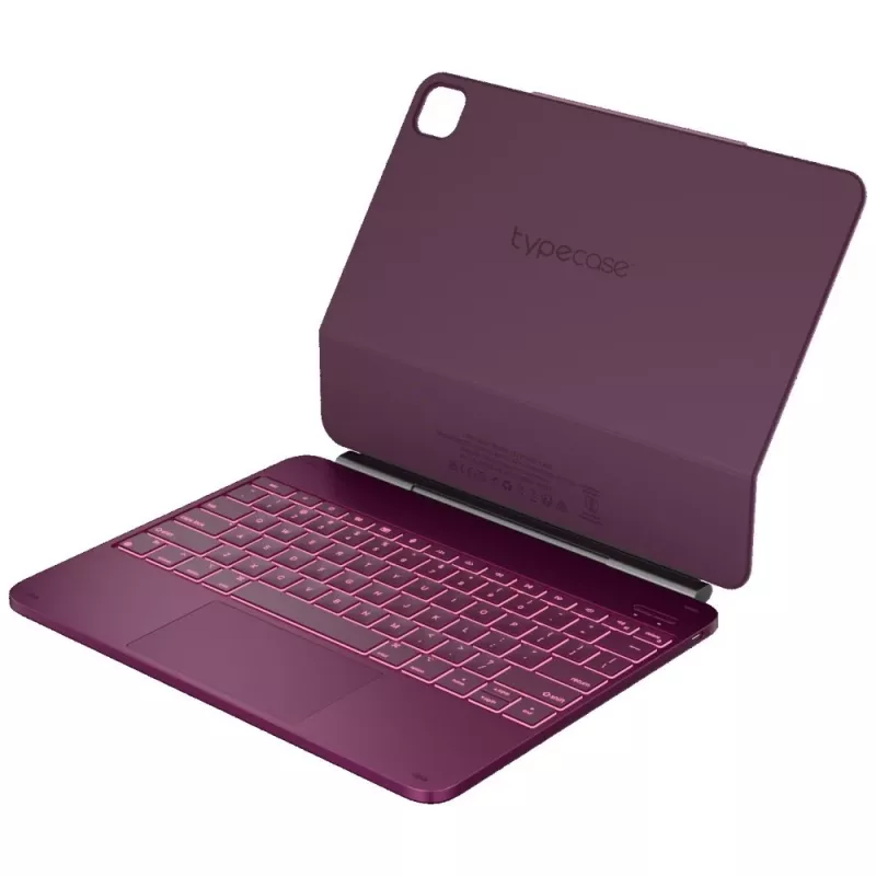 Typecase Edge Capa com Teclado para iPad Pro 13 2024/2025, vermelho framboesa