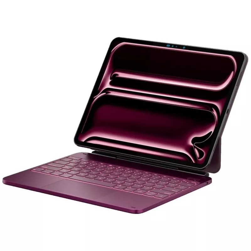 Typecase Edge Capa com Teclado para iPad Pro 13 2024/2025, vermelho framboesa