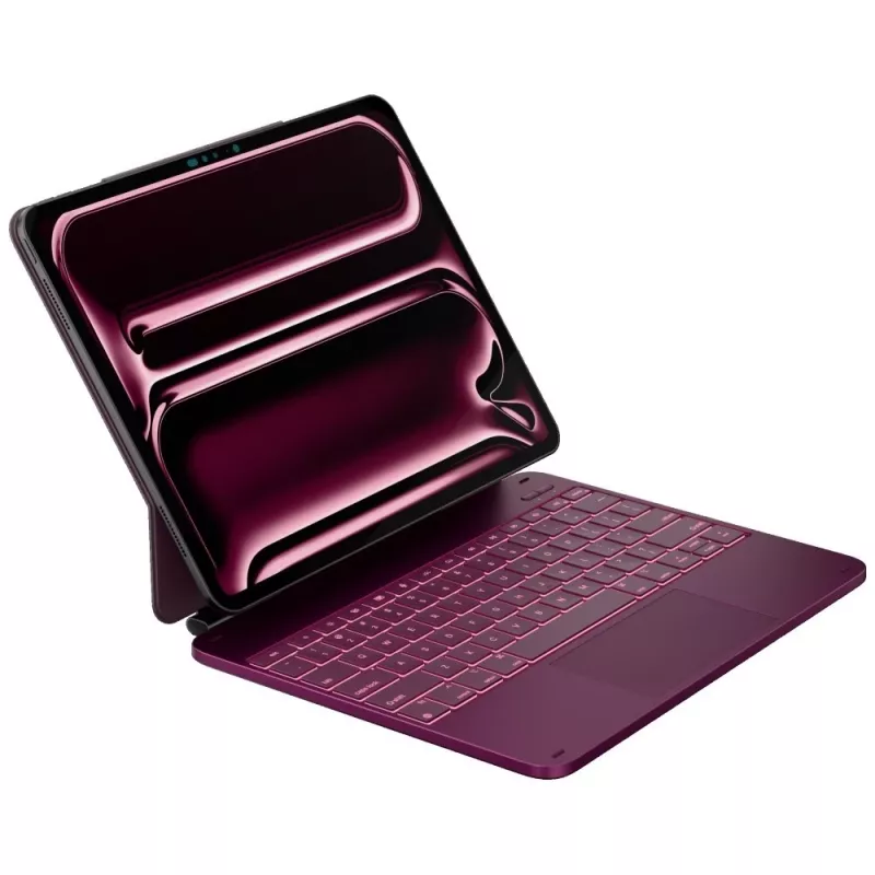 Typecase Edge Capa com Teclado para iPad Pro 13 2024/2025, vermelho framboesa
