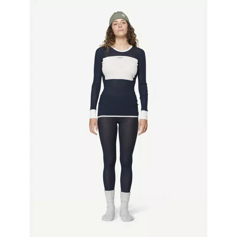 Devold Wool Mesh 190 Shirt Base layer de mulher - Ink/Offwhite, tamanho M