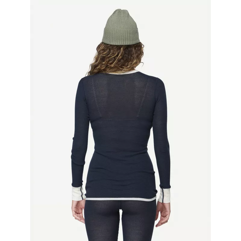 Devold Wool Mesh 190 Shirt Base layer de mulher - Ink/Offwhite, tamanho S