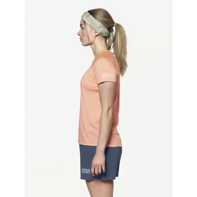 T-shirt base Devold Endurance Merino 130 Tee - Sunrise - tamanho S - mulher