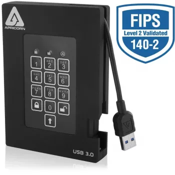 Apricorn Aegis Padlock Fortress A25-3PL256-2000F - Disco rígido encriptado - 2 TB - Externo (portátil)